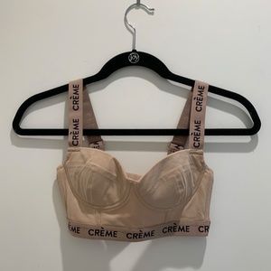 Mono French Style Contrast Color Soft Cup Bra with Logos